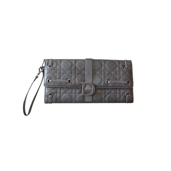 Dior Leather Cannage Stitch Wristlet Clutch Bag - Picture 8 of 8